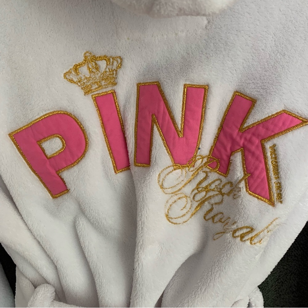 Victoria’s Secret PINK Rock Royalty plush soft Embroidered Bath Robe - Picture 11 of 16